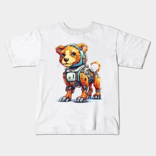 Cartoon lion robots. T-Shirt, Sticker. Kids T-Shirt